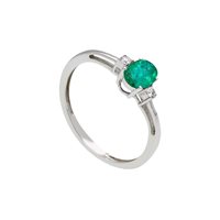 Anello Babila Milano Donna Colore in Oro bianco Smeraldo 0.44 Ct 121798 - 121798